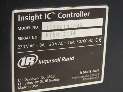 Ingersoll Rand IC12D1A1AWS Insight IC Tool Controller 120VAC - 16A / 240VAC - 8A