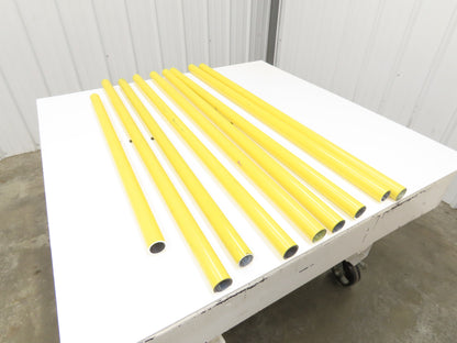 1-1/4"x 48" Sch 40 Yellow Aluminum Speed-Rail 1.66" Pipe OD  Mixed Lot of 9