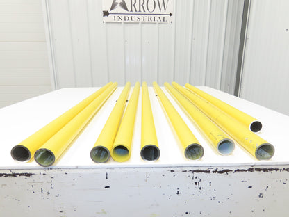 1-1/4"x 48" Sch 40 Yellow Aluminum Speed-Rail 1.66" Pipe OD  Mixed Lot of 9