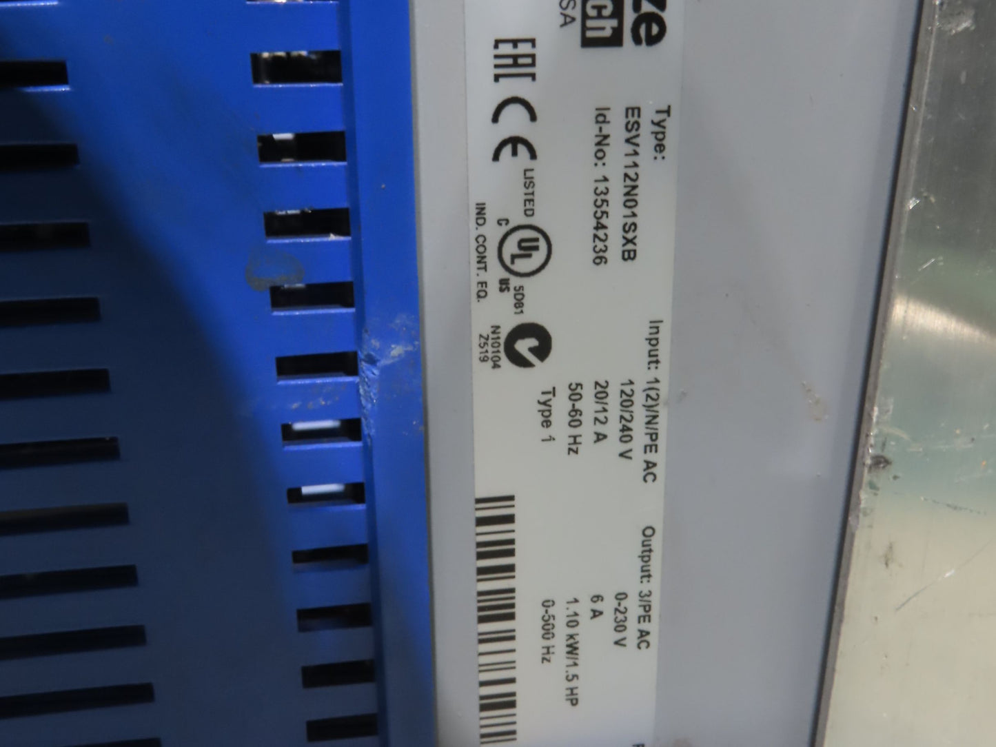 Roach 22"x 16' Slider Bed Conveyor 18"Belt 115V 1PH Variable Speed Drive 50FPM