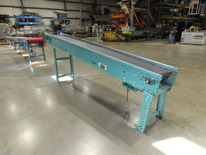 Roach 18"x 10' Slider Bed Incline Conveyor 11.5"Belt 115V 1PH 56FPM 29-45"H