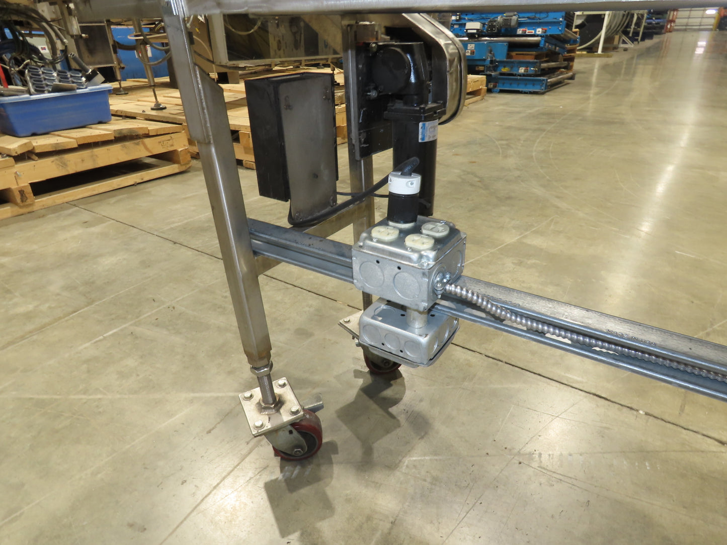 14"x 17' 6" Stainless Slider Bed Portable Conveyor 12"Belt 115V Variable Speed