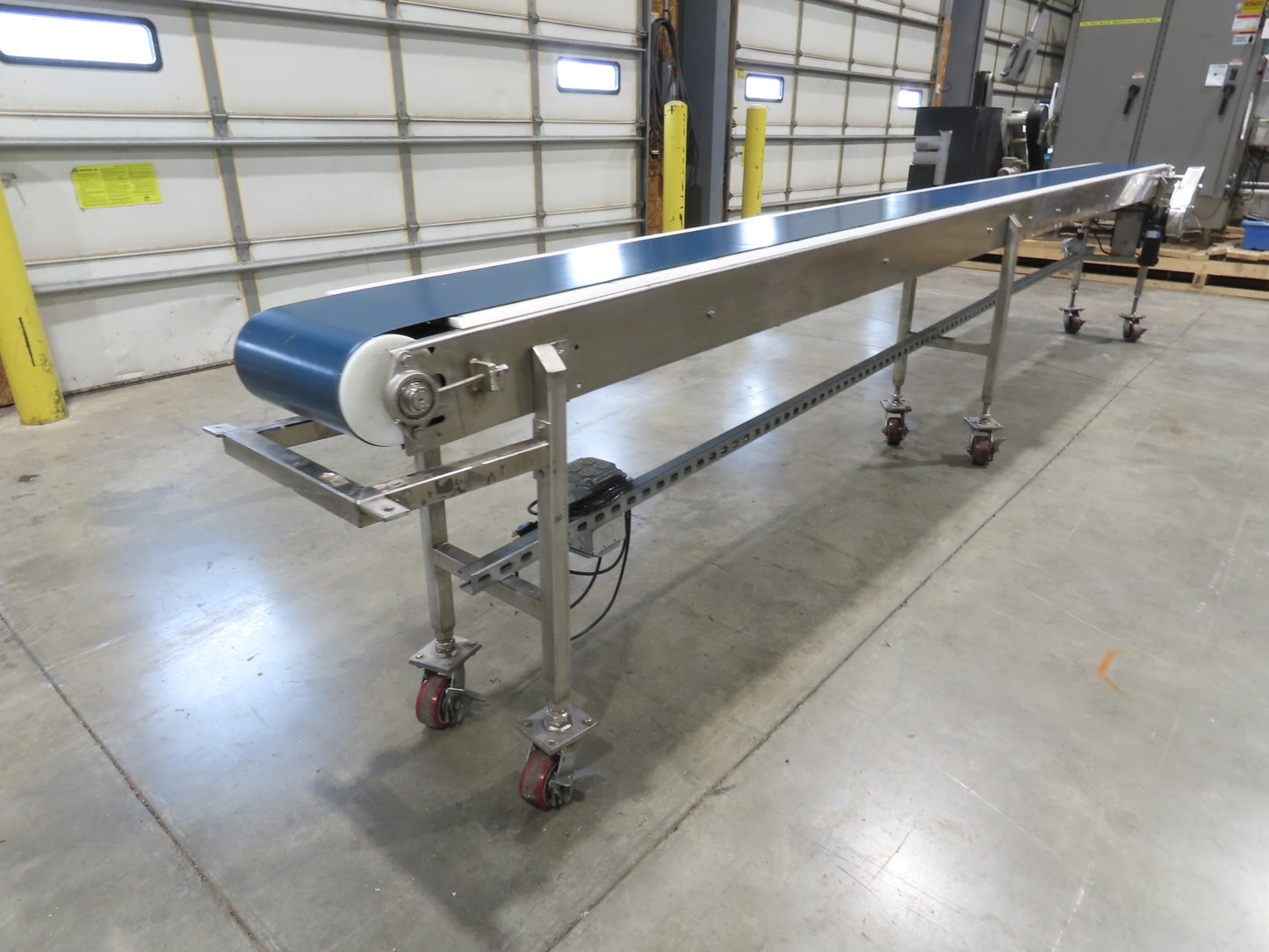 14"x 17' 6" Stainless Slider Bed Portable Conveyor 12"Belt 115V Variable Speed