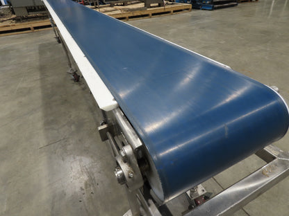 14"x 17' 6" Stainless Slider Bed Portable Conveyor 12"Belt 115V Variable Speed