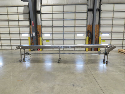 14"x 17' 6" Stainless Slider Bed Portable Conveyor 12"Belt 115V Variable Speed