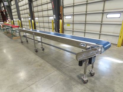 14"x 17' 6" Stainless Slider Bed Portable Conveyor 12"Belt 115V Variable Speed