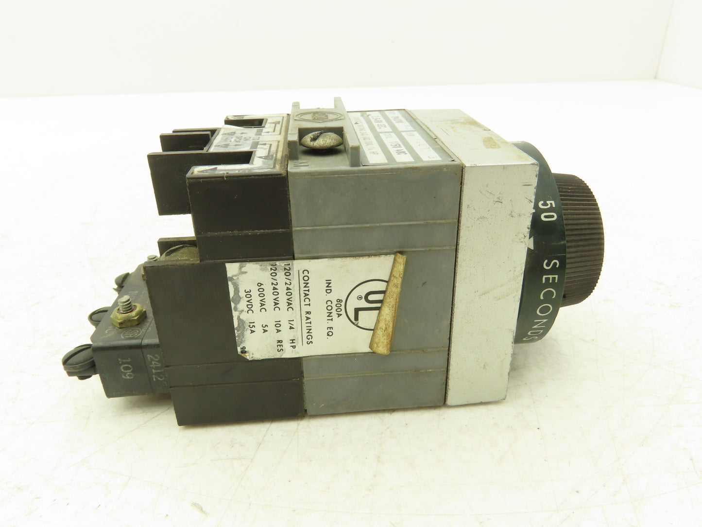 TE Connectivity 2412VD Overcurrent Time Delay Relay 1/4 Hp 240VAC 10A 2.5-50 Sec