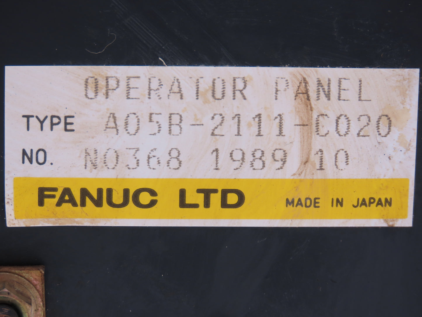 Fanuc A05B-2111-C020 CNC HMI Control Panel Push Button With E-Stop
