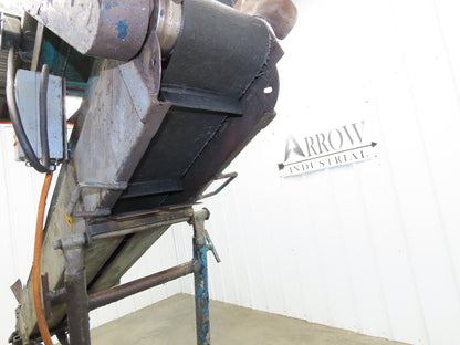 9'L Portable Parts Conveyor 8" Cleated Belt Adj Incline 3PH Chain Drive 75FPM