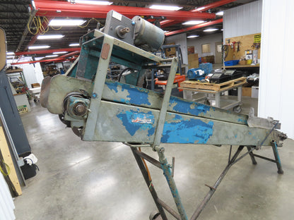 9'L Portable Parts Conveyor 8" Cleated Belt Adj Incline 3PH Chain Drive 75FPM