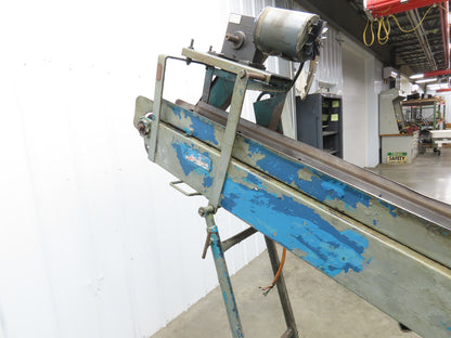 9'L Portable Parts Conveyor 8" Cleated Belt Adj Incline 3PH Chain Drive 75FPM