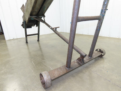 9'L Portable Parts Conveyor 8" Cleated Belt Adj Incline 3PH Chain Drive 75FPM