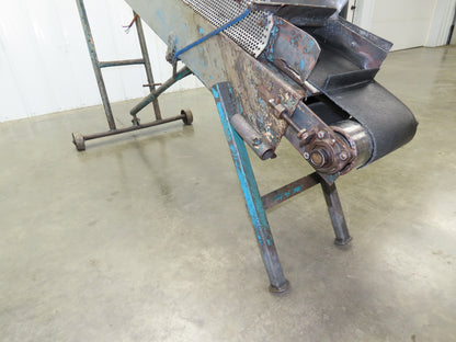 9'L Portable Parts Conveyor 8" Cleated Belt Adj Incline 3PH Chain Drive 75FPM