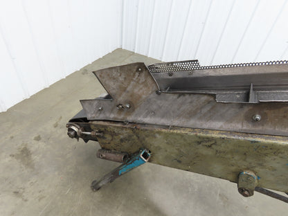 9'L Portable Parts Conveyor 8" Cleated Belt Adj Incline 3PH Chain Drive 75FPM