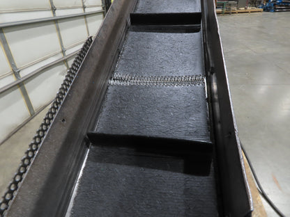 9'L Portable Parts Conveyor 8" Cleated Belt Adj Incline 3PH Chain Drive 75FPM