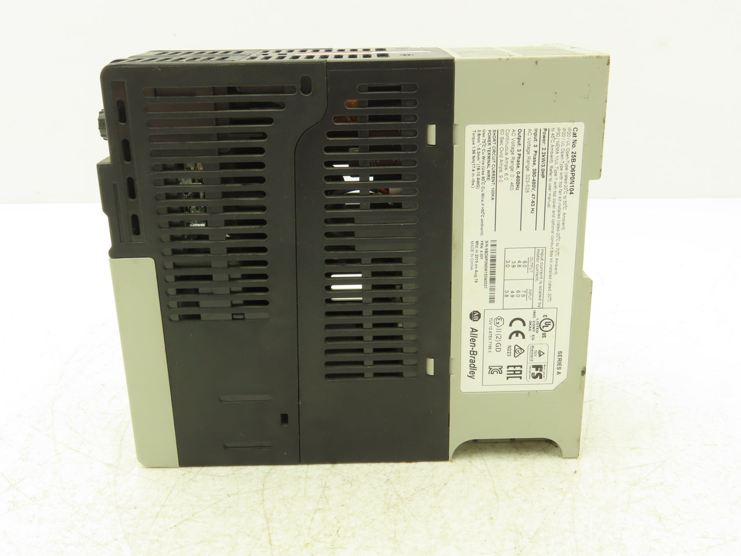 Allen Bradley 25B-D6P0N104 Powerflex 525 3Hp VFD AC Drive 480V 50/60Hz FRN 3.001