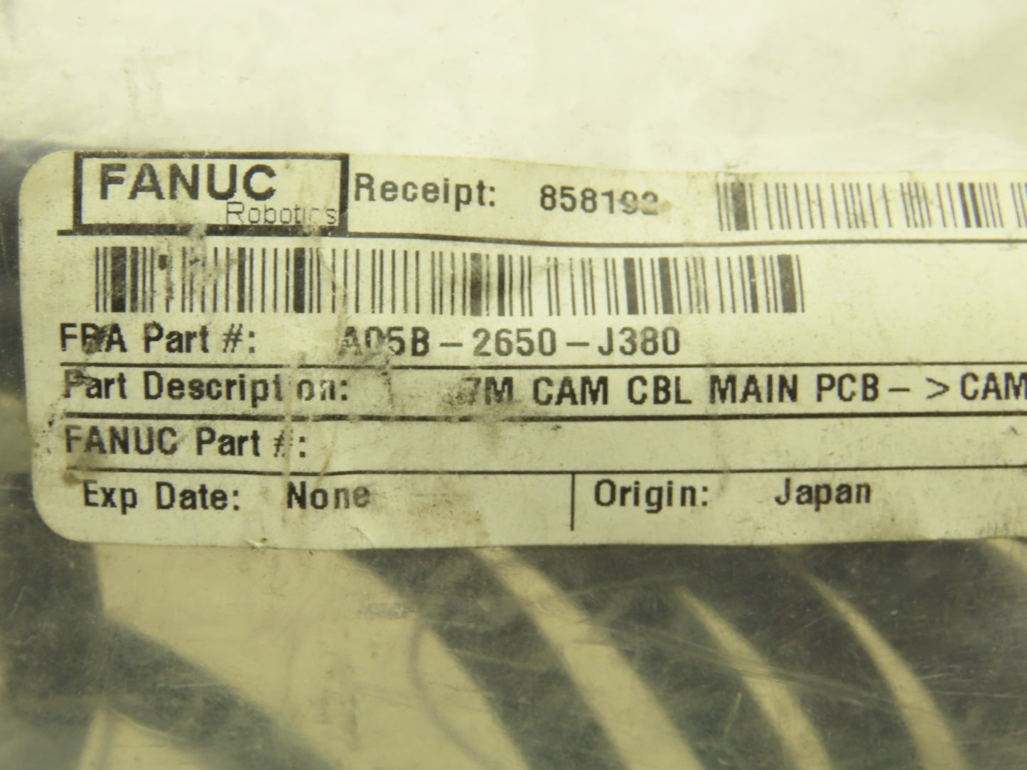 Fanuc A05B-2650-J380 7 Meter Camera Connection Cable -Main PCB