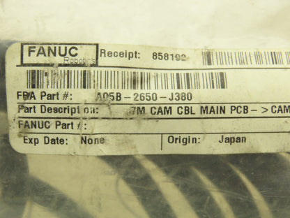 Fanuc A05B-2650-J380 7 Meter Camera Connection Cable -Main PCB