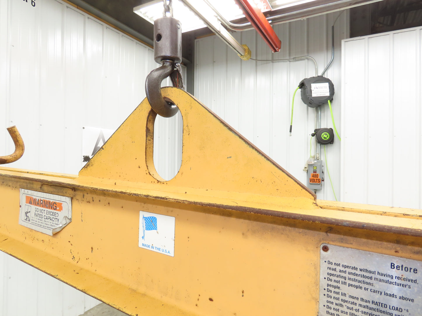 Caldwell 18-2-12 4000 Lb 2 Ton Rigging Lifting Beam 12' Fixed Twin Basket Sling