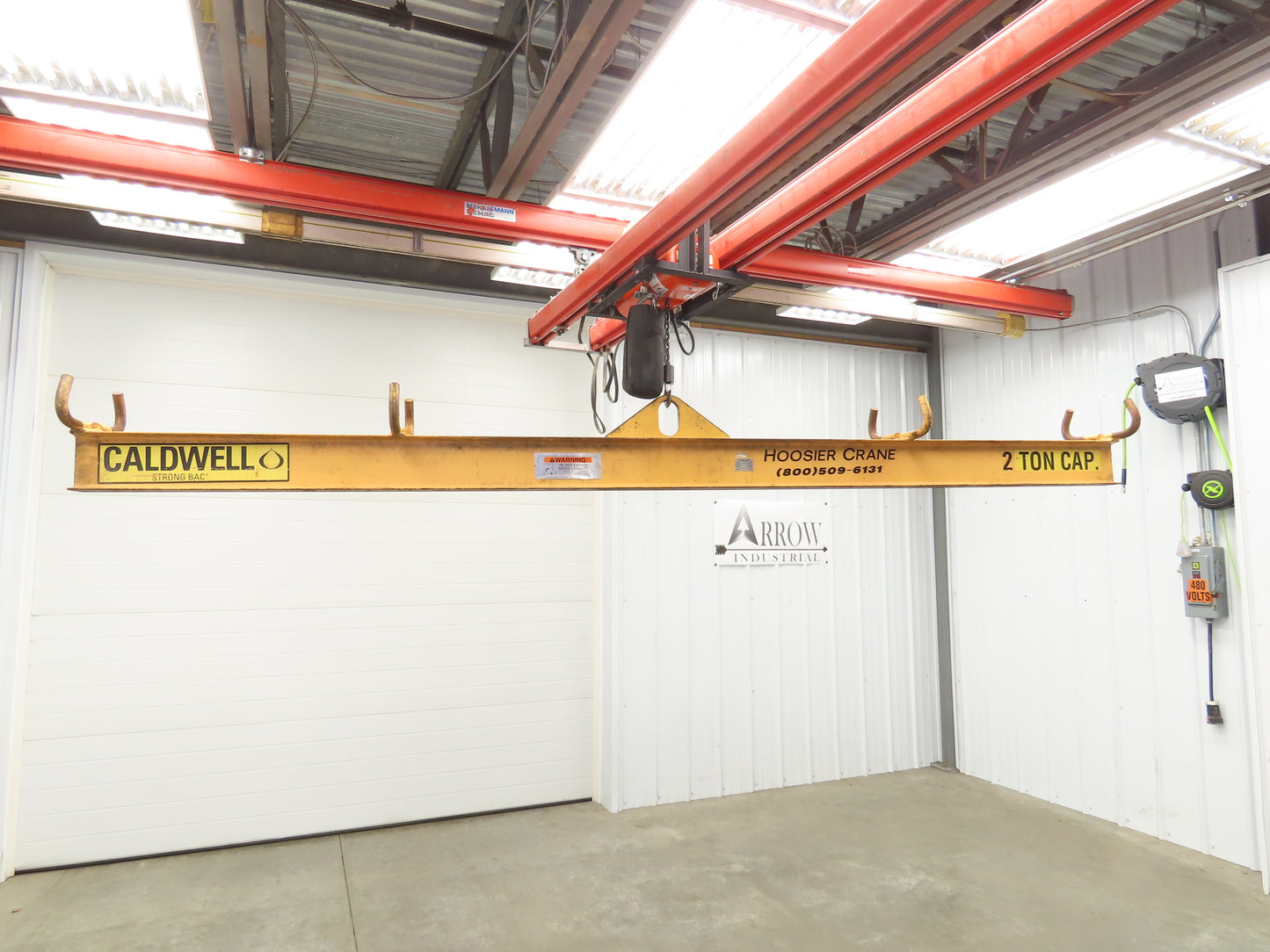 Caldwell 18-2-12 4000 Lb 2 Ton Rigging Lifting Beam 12' Fixed Twin Basket Sling