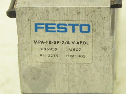 Festo MPA-FB-SP-7/8-V-4POL Solenoid Valve Supply Plate For Manifold 695959