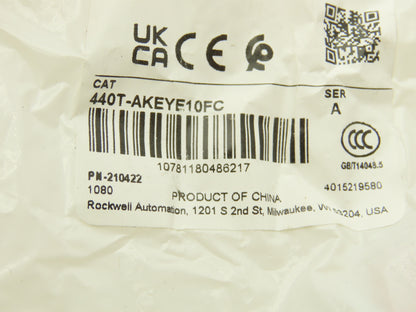 Allen Bradley 440T-MSALE10FC Guardmaster Trapped Key Interlock Switch With Key