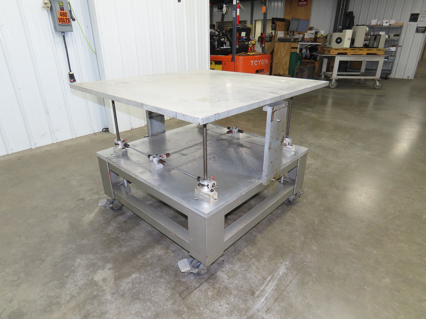 1" Aluminum Top Machine Base Weld Table 45x43" Work Bench Table Joyce Screw Jack
