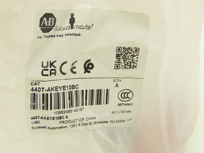 Allen Bradley 440T-MSALE10BC Guardmaster Trapped Key Interlock Switch With Key