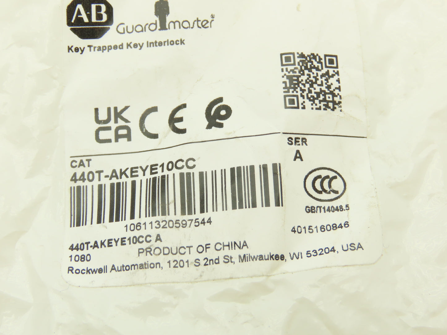 Allen Bradley 440T-AKEYE10CC Guardmaster Trapped Key Interlock Key Cc  Lot of 2