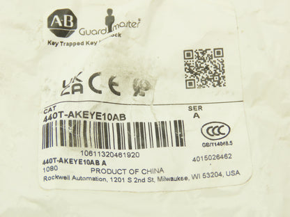Allen Bradley 440T-AKEYE10AB Guardmaster Trapped Key Interlock Key Ab