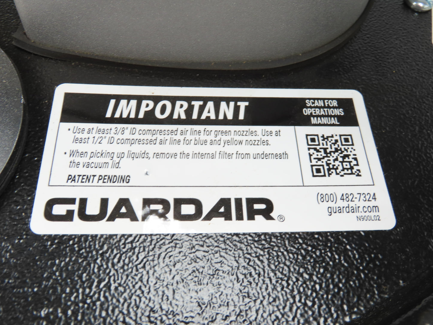 Guardair PQ05H125 PowerQUAD 5 Gal Drum Pneumatic Vacuum Head Wet/Dry 20-45CFM