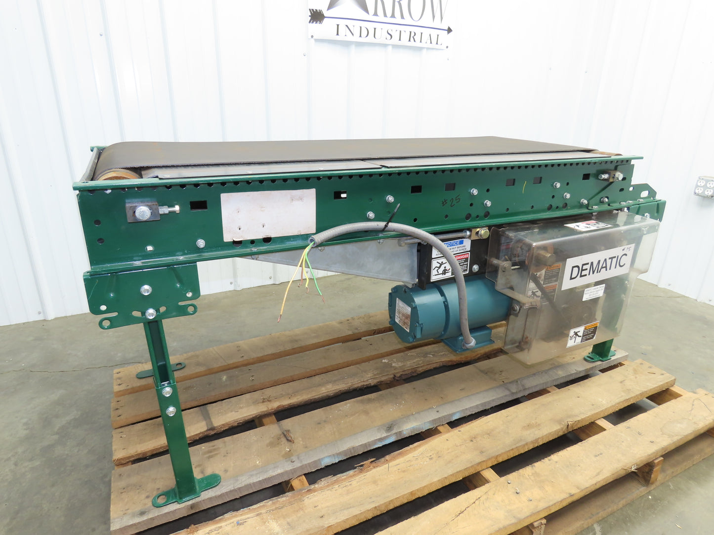 Dematic 25"W x 60"L Slider Bed Conveyor 18" Belt 1.5Hp 3PH Belt Drive 220 FPM
