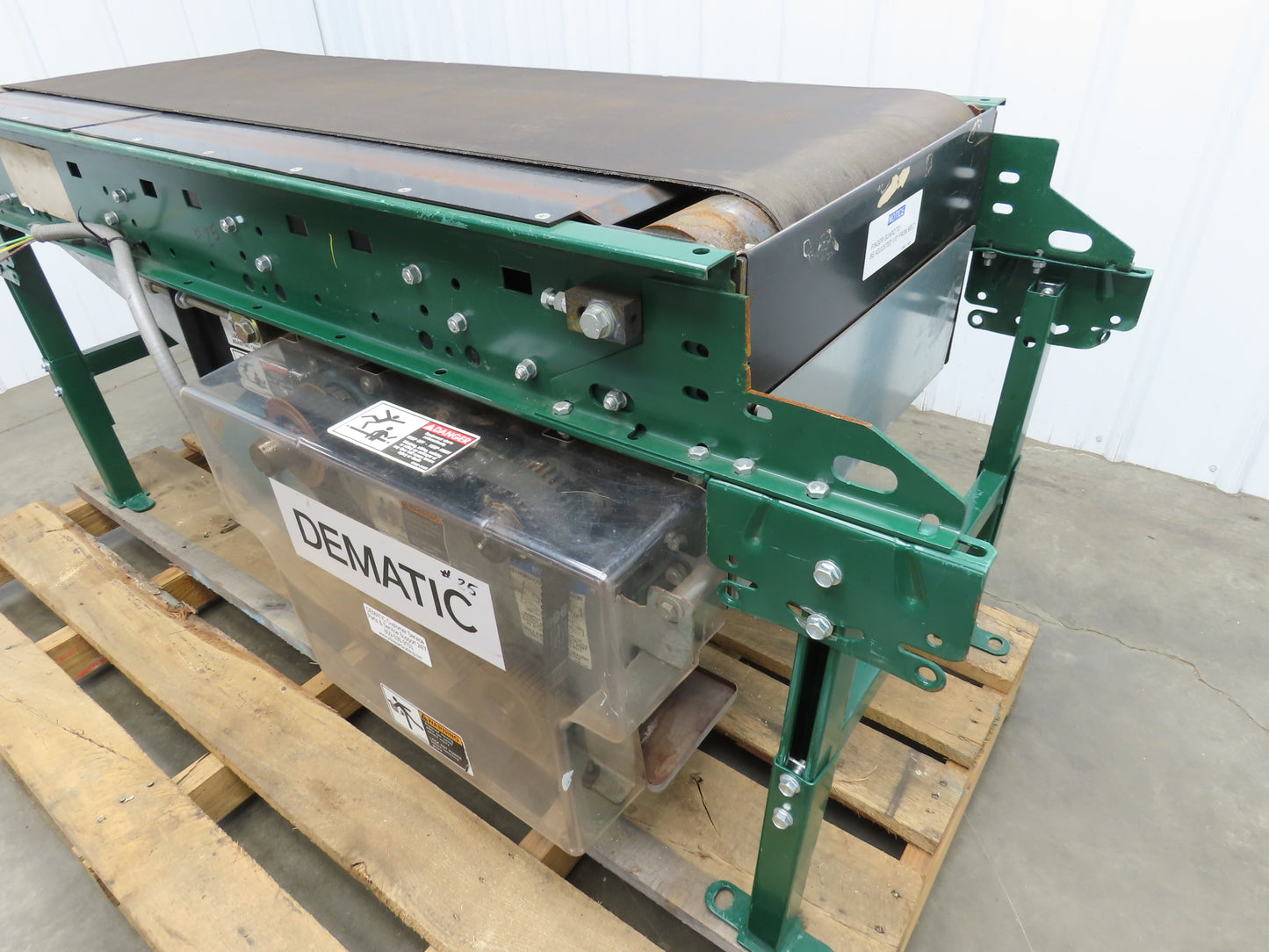 Dematic 25"W x 60"L Slider Bed Conveyor 18" Belt 1.5Hp 3PH Belt Drive 220 FPM