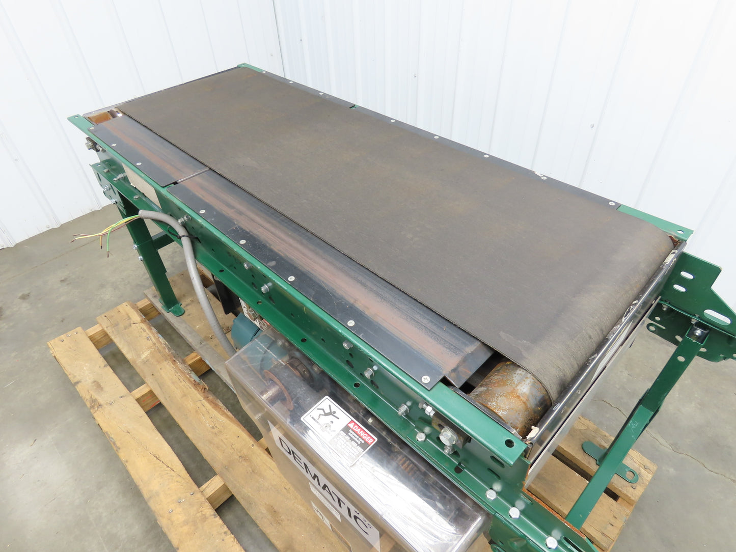 Dematic 25"W x 60"L Slider Bed Conveyor 18" Belt 1.5Hp 3PH Belt Drive 220 FPM