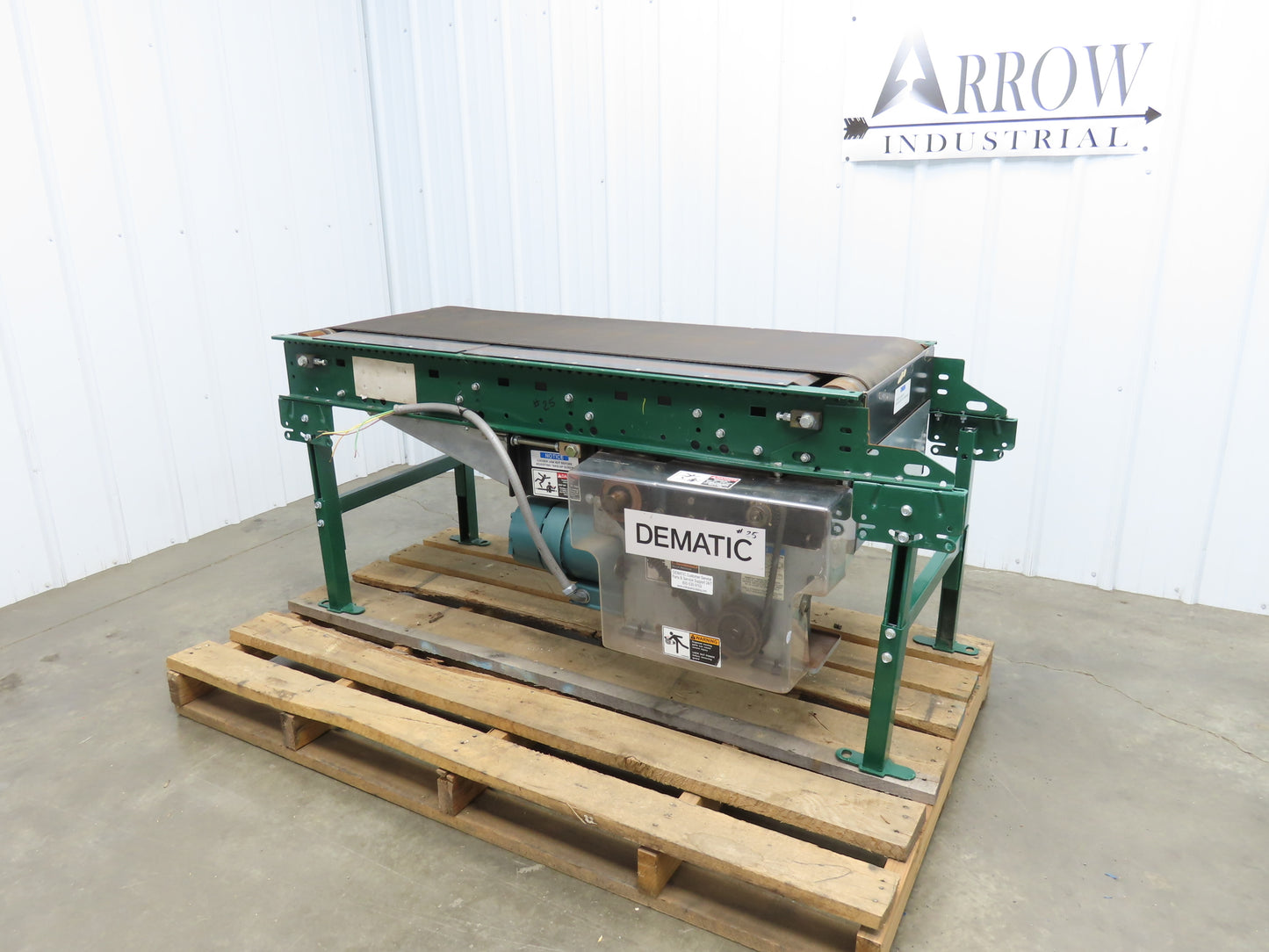 Dematic 25"W x 60"L Slider Bed Conveyor 18" Belt 1.5Hp 3PH Belt Drive 220 FPM