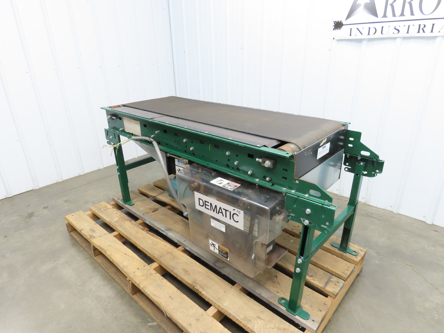 Dematic 25"W x 60"L Slider Bed Conveyor 18" Belt 1.5Hp 3PH Belt Drive 220 FPM