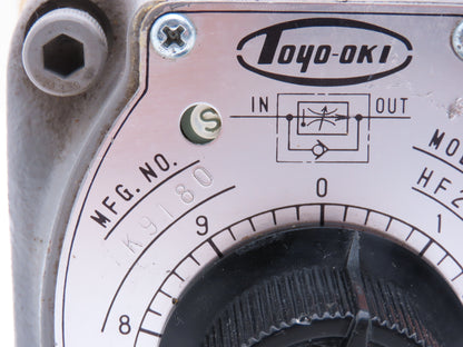 Toyooki Kogyo HF2-KGIK-02-301 Hydraulic Flow Control Valve Manual Dial