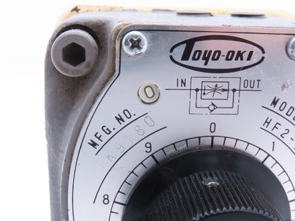 Toyooki Kogyo HF2-KGIK-02-301 Hydraulic Flow Control Valve Manual Dial