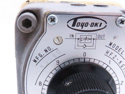 Toyooki Kogyo HF2-KGIK-02-301 Hydraulic Flow Control Valve Manual Dial