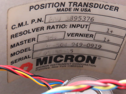 Micron 36-504-949-0919 Position Transducer Resolver Encoder PAU 3895376