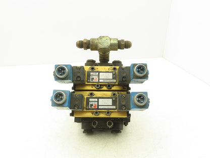 Ross W6076B3437 5/2 Pneumatic Solenoid Valve 2-Station Manifold 24VDC 3/8"npt