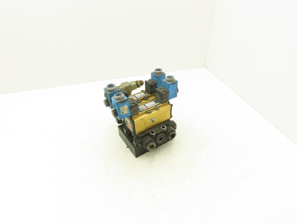 Ross W6076B3437 5/2 Pneumatic Solenoid Valve 2-Station Manifold 24VDC 3/8"npt