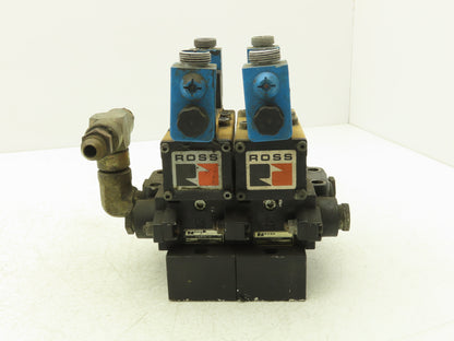 Ross W6076B3437 5/2 Pneumatic Solenoid Valve 2-Station Manifold 24VDC 3/8"npt
