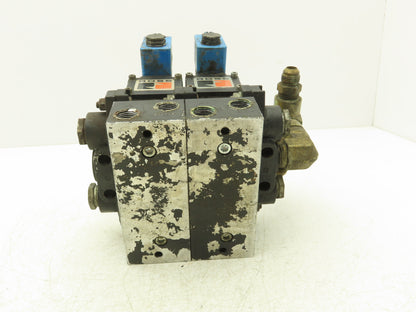Ross W6076B3437 5/2 Pneumatic Solenoid Valve 2-Station Manifold 24VDC 3/8"npt