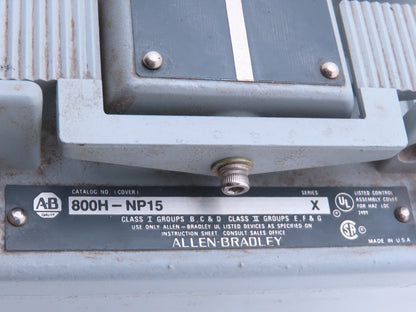 Allen Bradley 800T-XAP 1 Gang Explosion Proof Switch With Cover & Enclosure READ