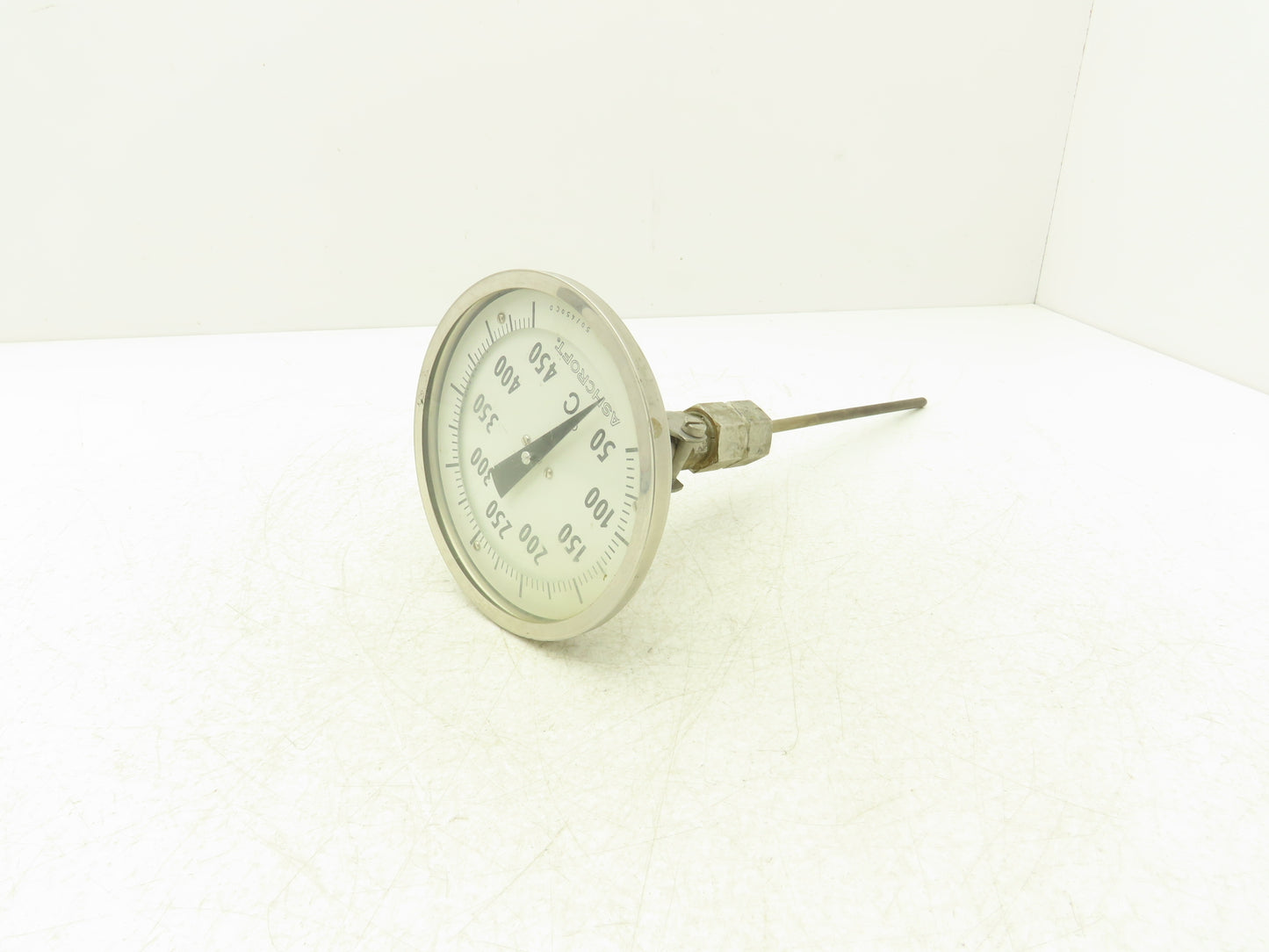 Ashcroft 50/450C Temp Thermometer Gauge 50-450°C 5"Dial 9"Stem Bi-Metal 1/2"NPT