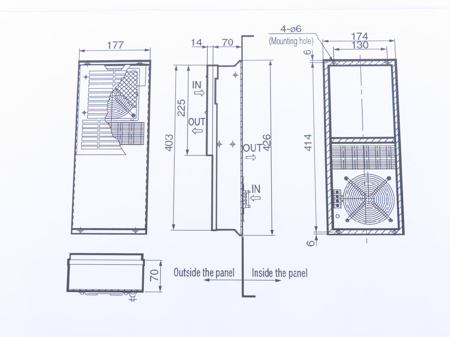 Apiste ENH-115L(R)-100 Enclosure Heat Exchanger 100VAC Cool Changer