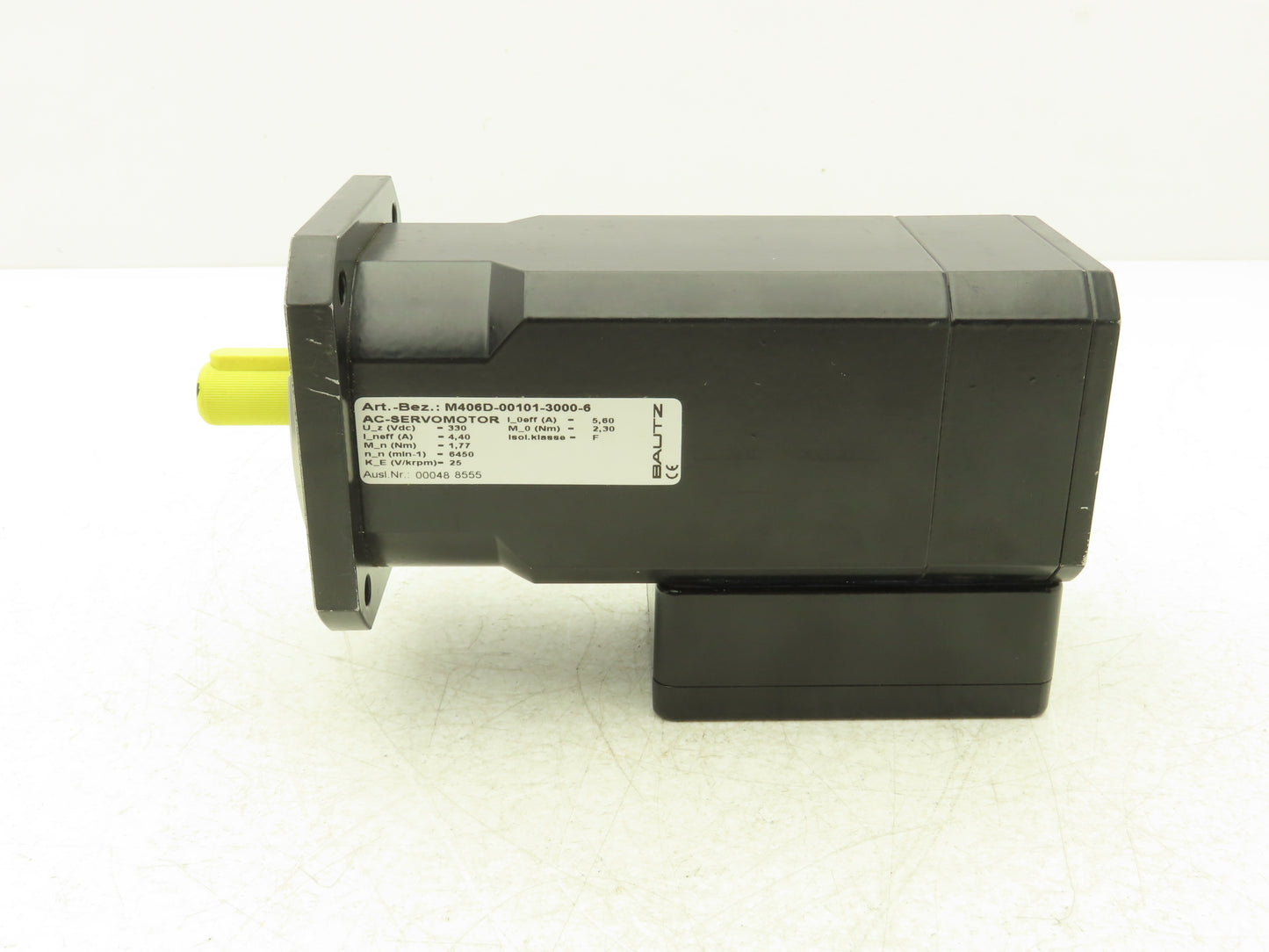 Bautz M406D-00101-3000-6 AC Servo Motor 330V 4.4A 6450RPM