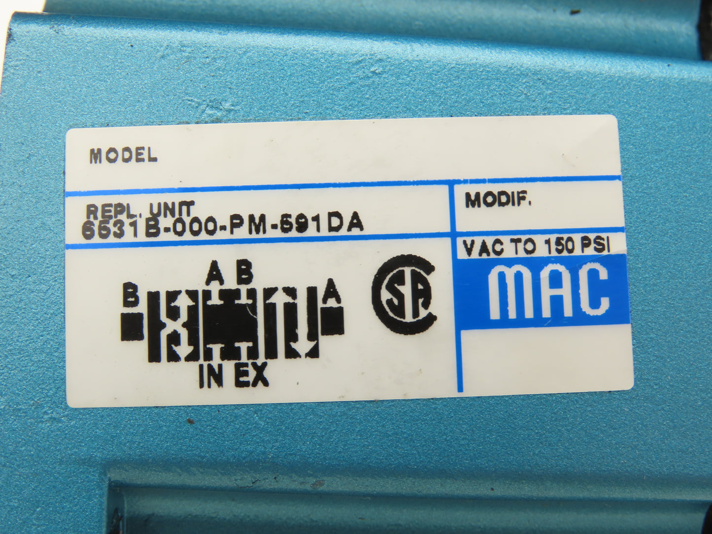 MAC 6531B-000-PM-591DA Pneumatic Solenoid Valve 24VDC PME-591DABE