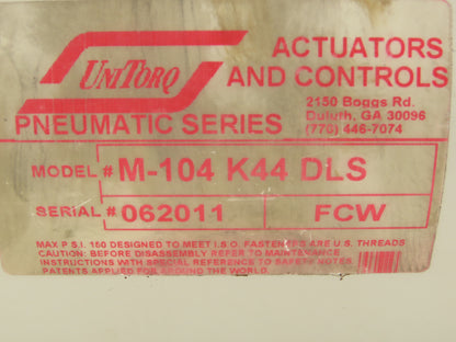 UniTorq M-104 K44 DLS Pneumatic Valve Actuator M Series